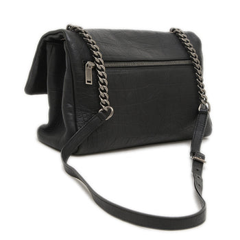 Saint Laurent Paris West Hollywood Shoulder Bag Leather Black Silver Hardware 620663 Bp