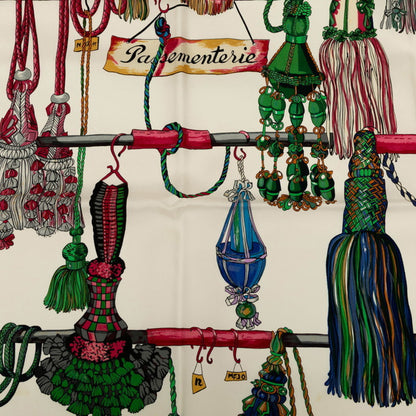 Hermes Herms Carr 90 Passementerie Scarf With Cord Decoration