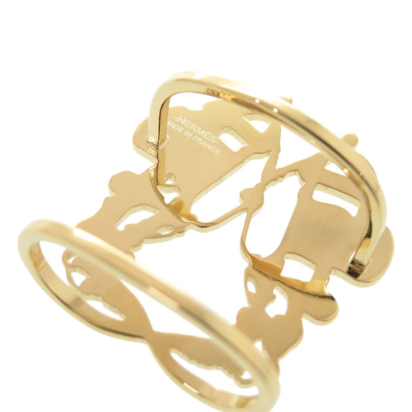 Unused Herms Bride De Gala Metal Gold Scarf Ring 0577 Hermes