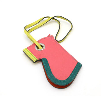 Hermes Camayle Bag Charm Keychain Horse Motif Epsom Leather Rose Azalee Malachite Lime A Stamp