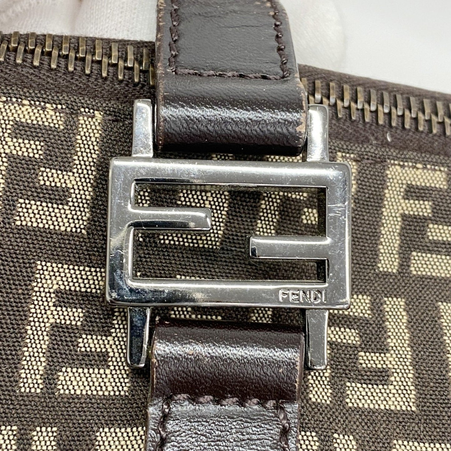 Fendi Zucchino Tote Bag In Brown Nylon Canvas