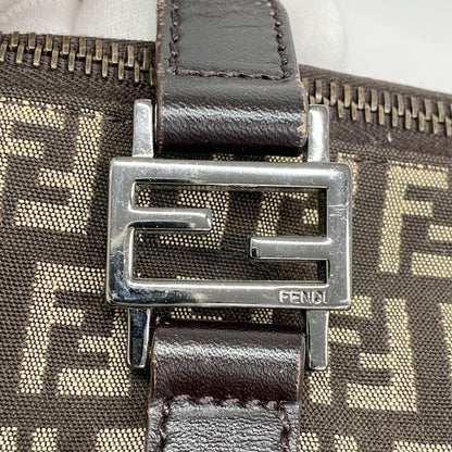 Fendi Zucchino Tote Bag In Brown Nylon Canvas
