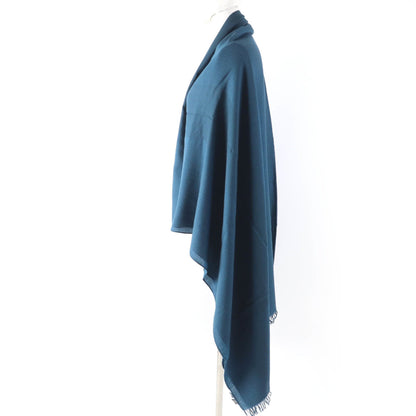 Hermes Cashmere And Wool Big H Pattern Shawl With Fringe