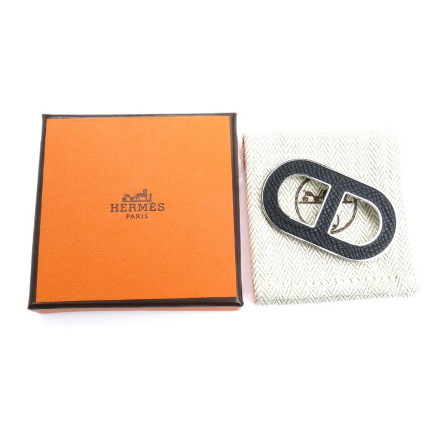 Hermes Hermes Epsom Leather Metal Chaine D'Ancre Brooch H500262Fk89