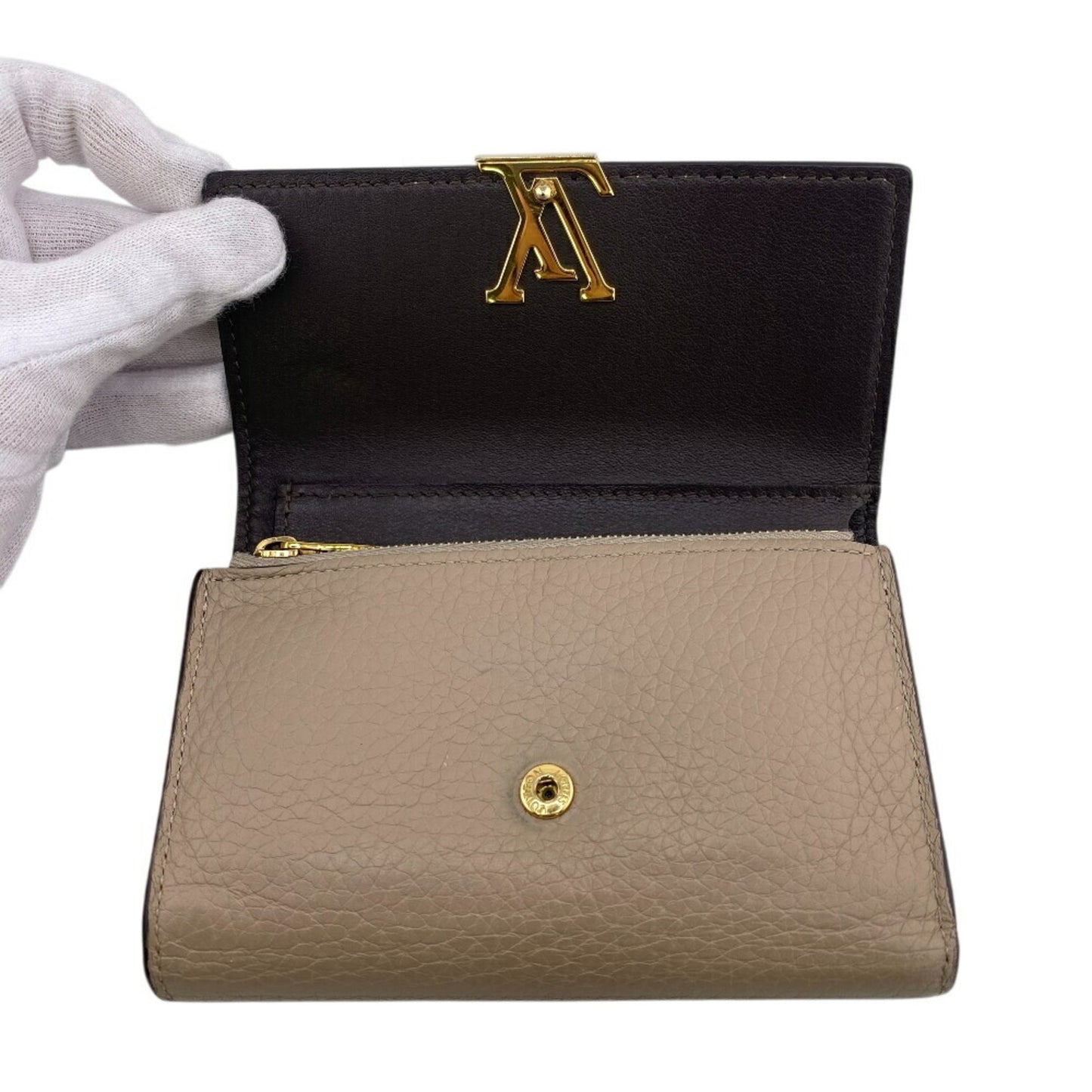 Louis Vuitton M62159 Portefeuille Capucines Compact Wallet Lv Tri-Fold Beige