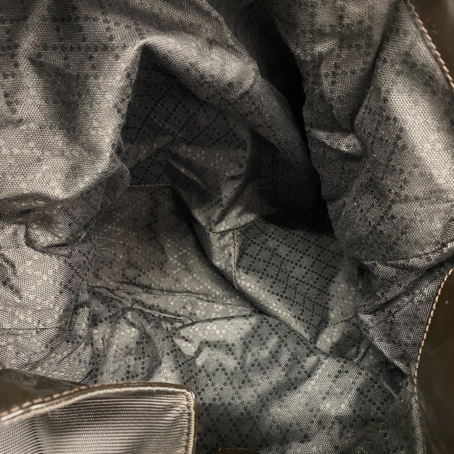 Gucci Bamboo Handbag 001 1781 1577 Nylon Dark Brown 2-Way Bag