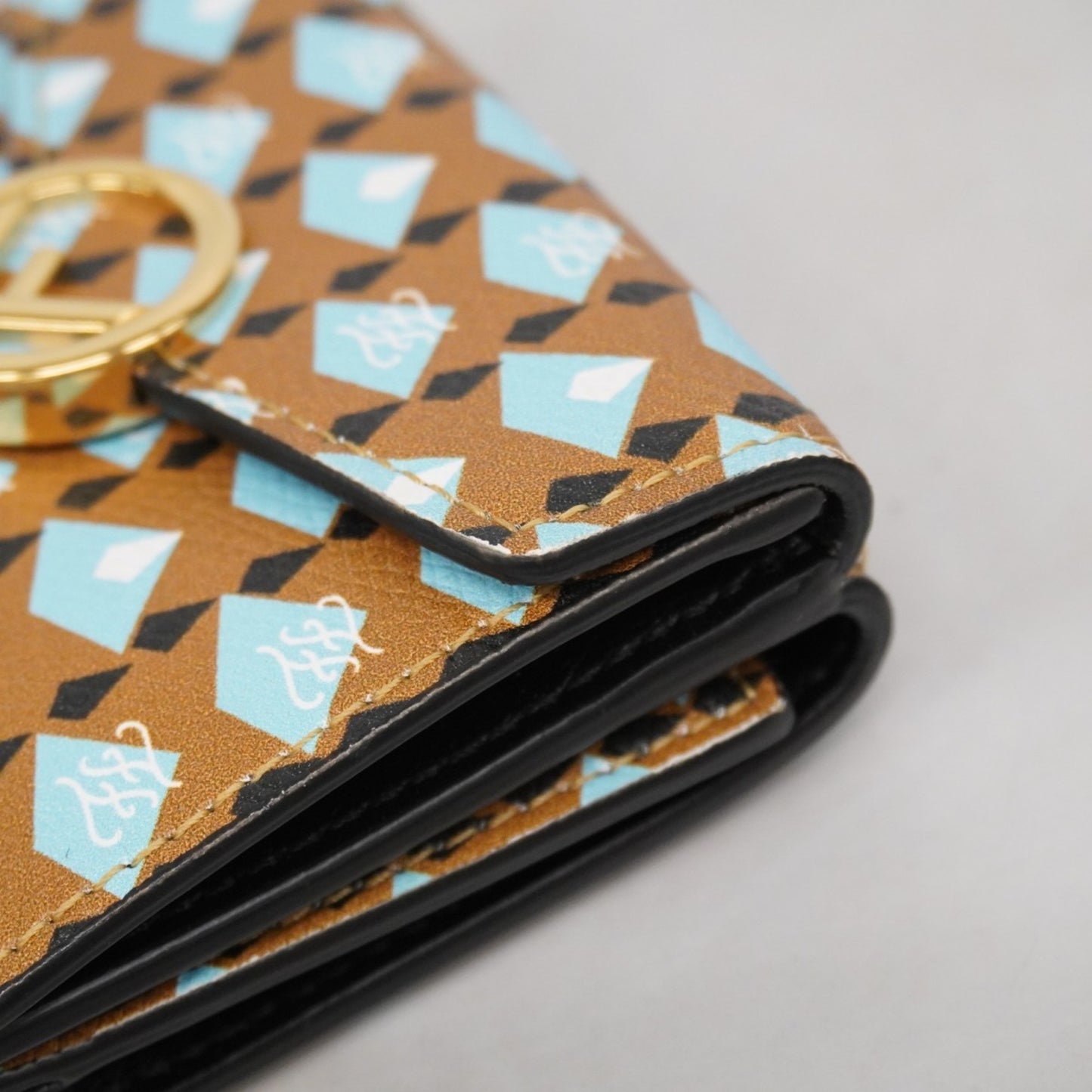 Fendi F Is Leather Tri-Fold Wallet