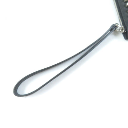 Fendi 8M0341 Karlito Karl Lagerfeld Motif Studded Leather Pouch In Black