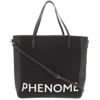 Mcm Phenomenon+Mcm Canvas/Leather Black Tote Bag 0382Mcm