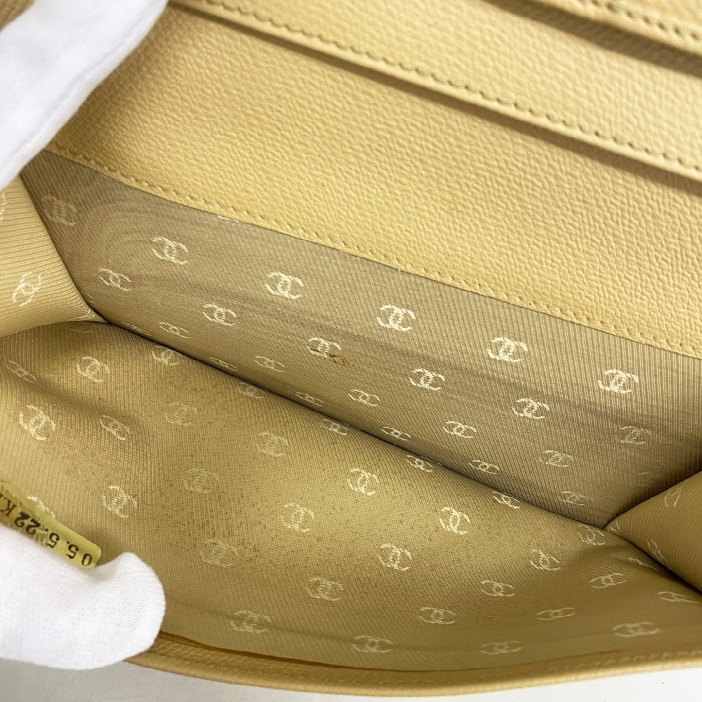 Chanel Coco Button Leather Long Wallet Beige