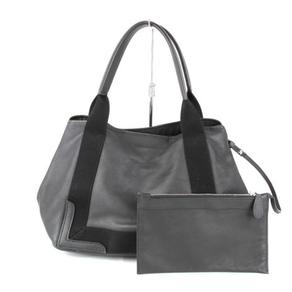 Balenciaga Navy Cabas 339933 Handbag Leather Black