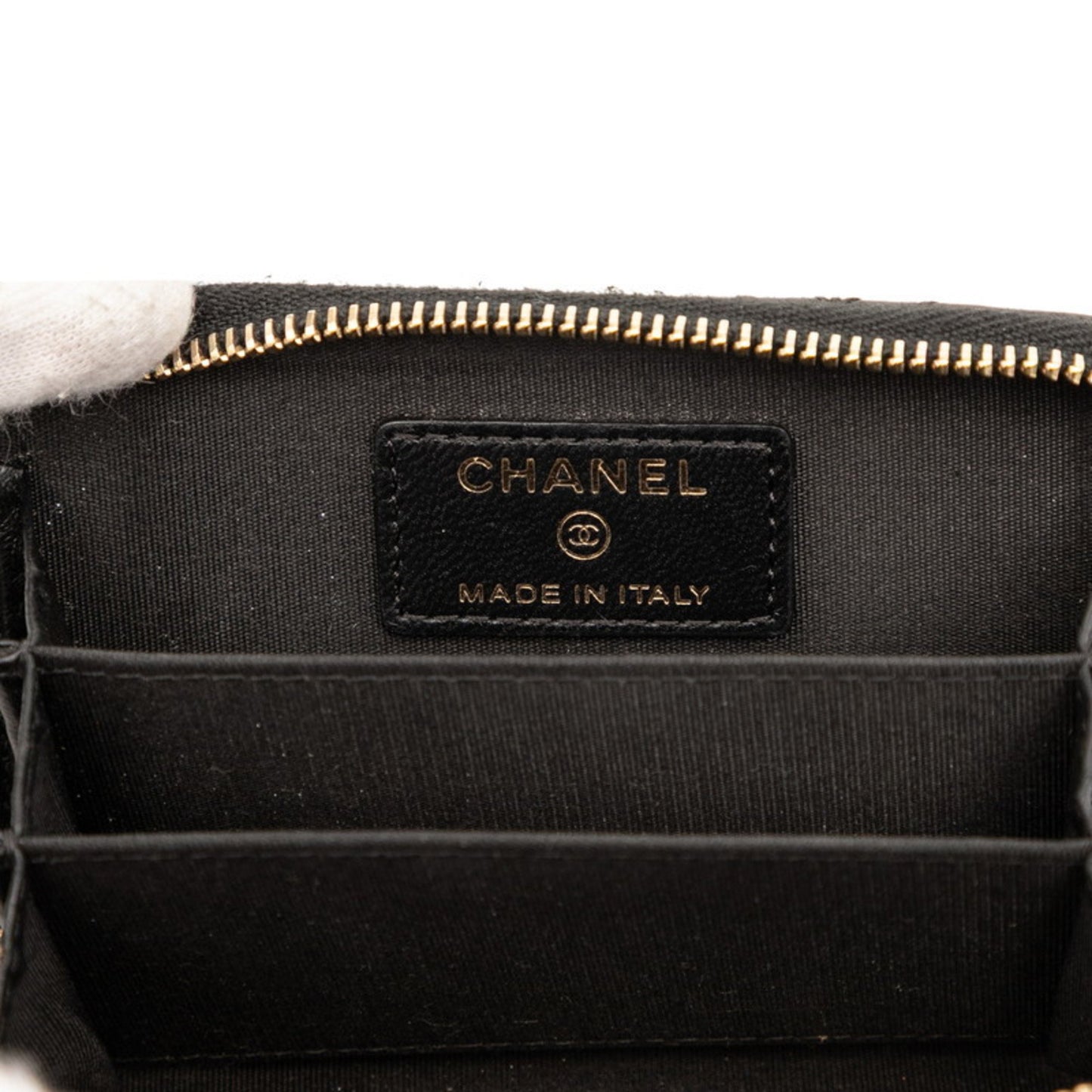 Chanel Matelasse Coco Mark Wallet/Coin Case Black Lambskin