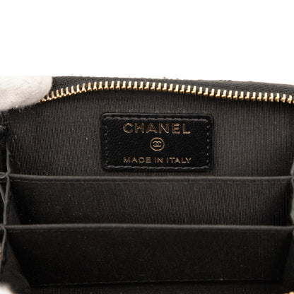 Chanel Matelasse Coco Mark Wallet/Coin Case Black Lambskin