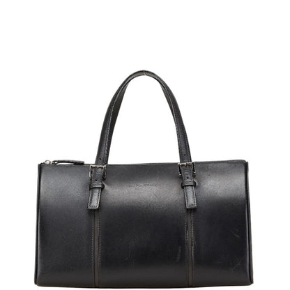 Burberry Nova Check Mini Boston Bag In Black Leather
