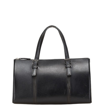 Burberry Nova Check Mini Boston Bag In Black Leather