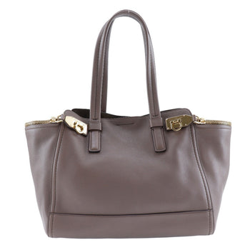 Salvatore Ferragamo Gancini Tote Bag Dy-21-D993 Calf Brown A5 Type