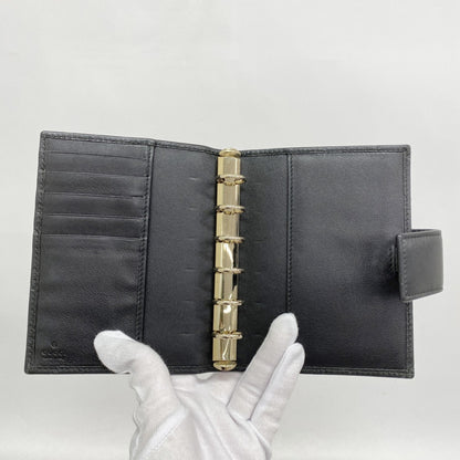 Gucci Guccissima Notebook Cover 115240 Leather Black Champagne