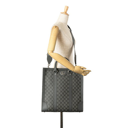 Gucci Gg Supreme Ophidia Medium Handbag Shoulder Bag 731793 Grey Pvc Leather