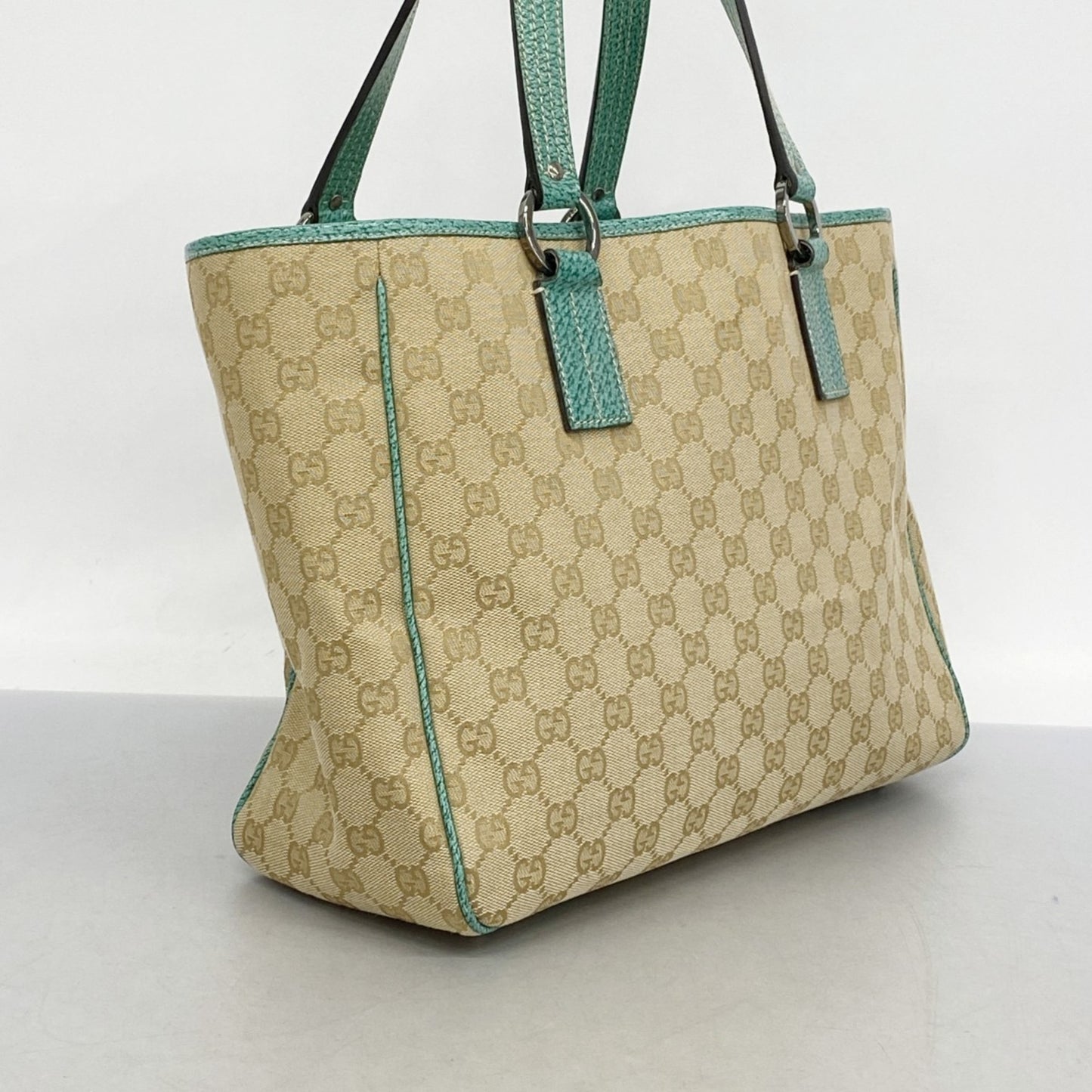 Gucci Tote Bag Gg Canvas 113017 Beige Green