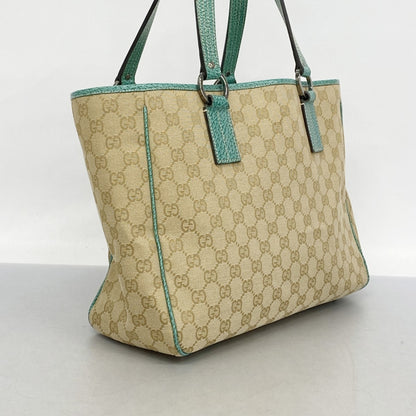 Gucci Tote Bag Gg Canvas 113017 Beige Green
