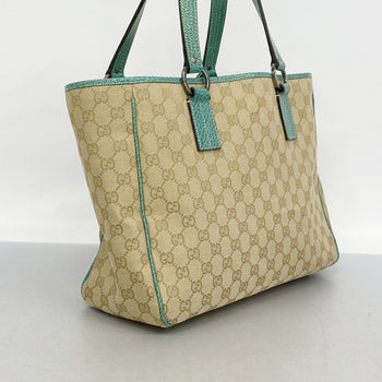 Gucci Tote Bag Gg Canvas 113017 Beige Green