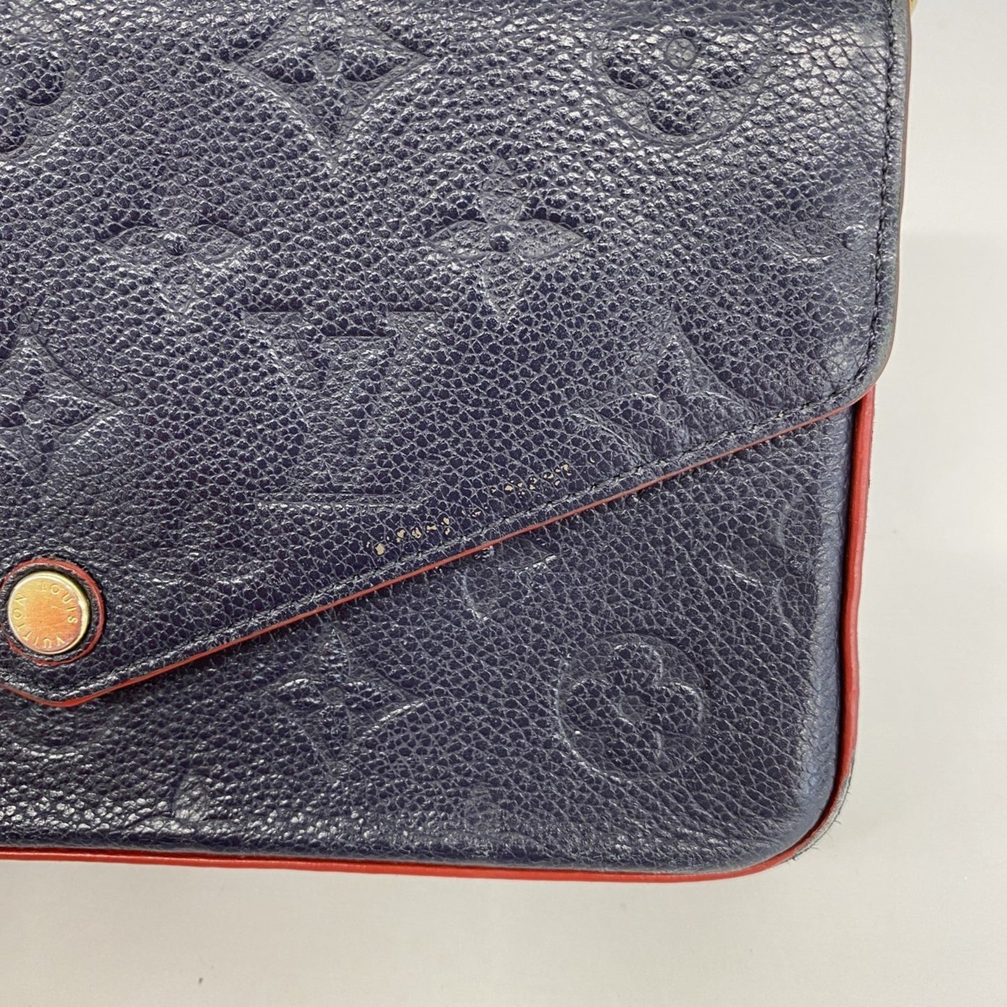 Louis Vuitton Monogram Empreinte Pochette Felicie Shoulder Wallet M64099 Marine Rouge