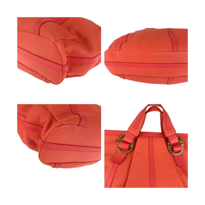 Bvlgari Chandra Pink Gold Hardware Leather Tote Bag