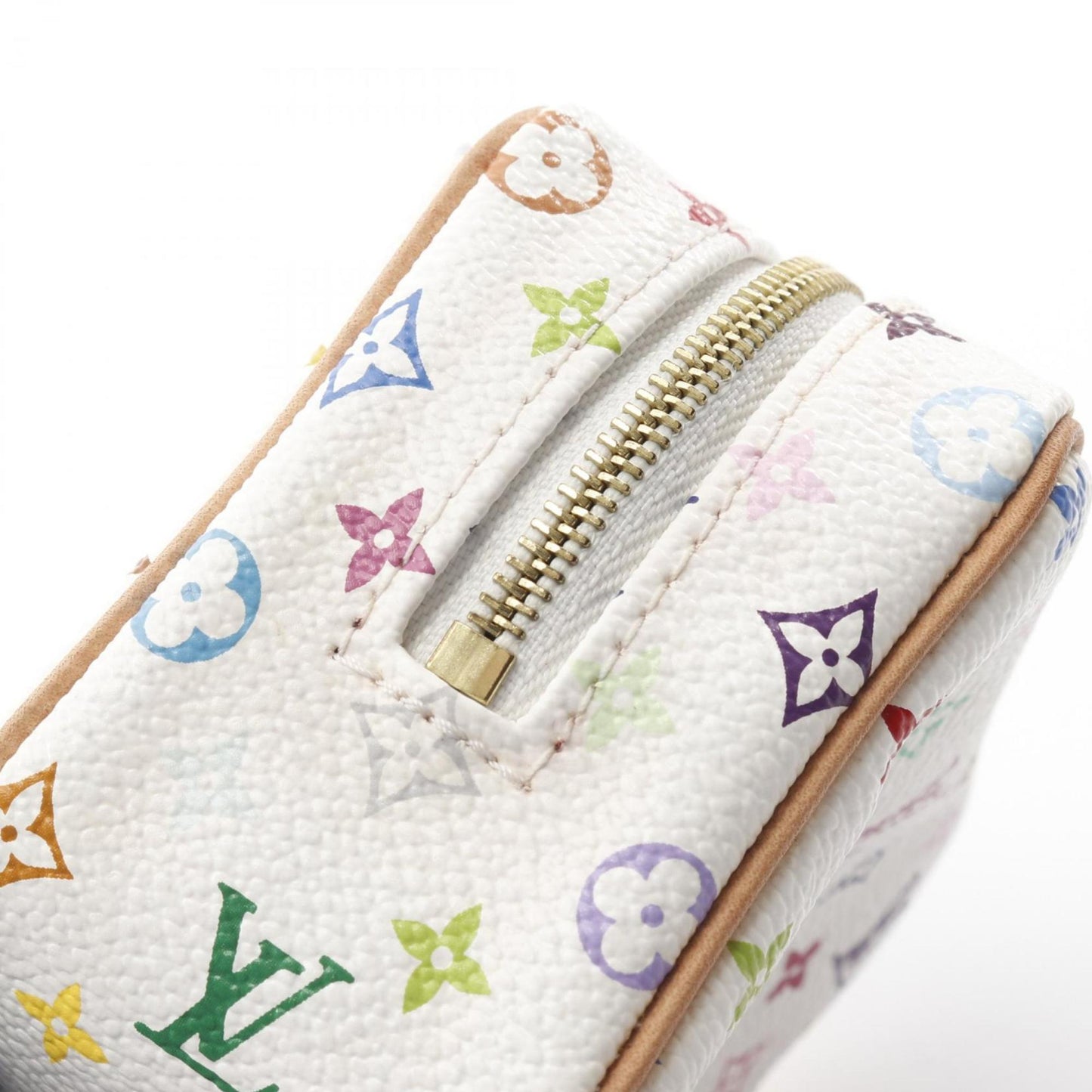 Louis Vuitton Truth Wapiti Monogram Multicolor Blanc Pouch Coated Canvas Leather