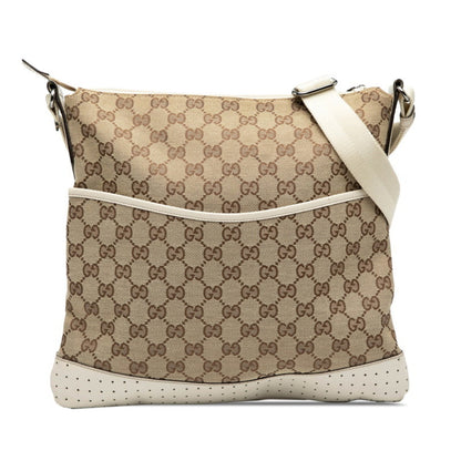 Gucci Gg Canvas Shoulder Bag 145857 Beige Ivory Leather