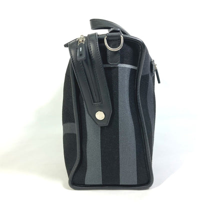 Fendi 7Va400 Logo Bag Hand Bag Business Bag Black /Gray