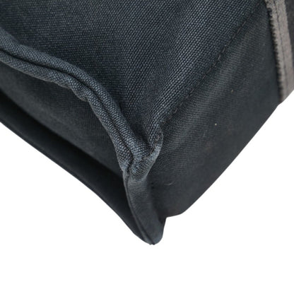 Hermes Foul Tote Pm Handbag Bag Black/Gray Canvas