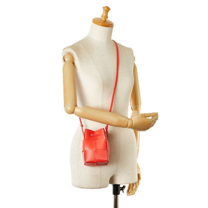 Bottega Veneta Maxi Intrecciato Small Cassette Bag Handbag Red Leather