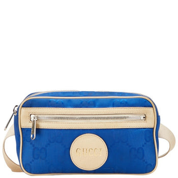 Gucci Gg Nylon Of The Grid Body Bag/Waist Bag 631341 Blue/Beige Nylon/Leather