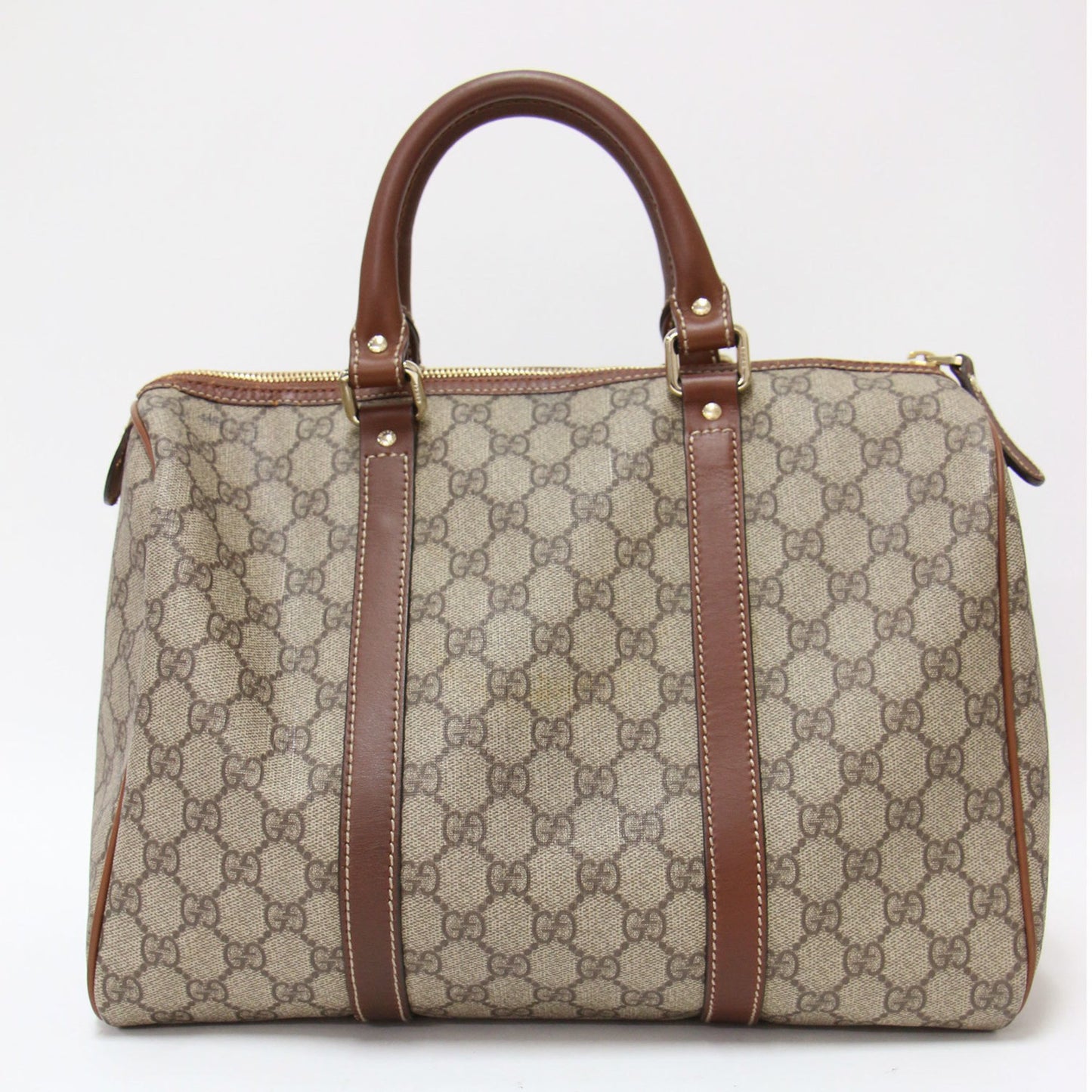 Gucci Gg Supreme Handbag In Brown Leather And Pvc For Women