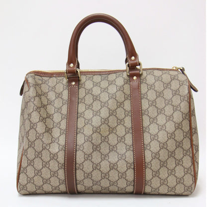 Gucci Gg Supreme Handbag In Brown Leather And Pvc For Women