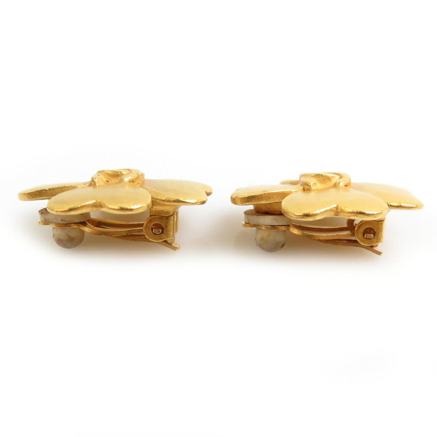 Chanel Coco Mark Metal Gold Earrings