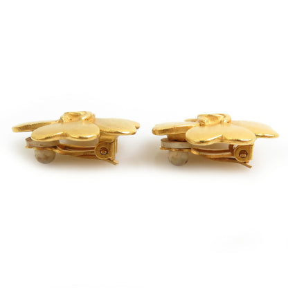 Chanel Coco Mark Metal Gold Earrings
