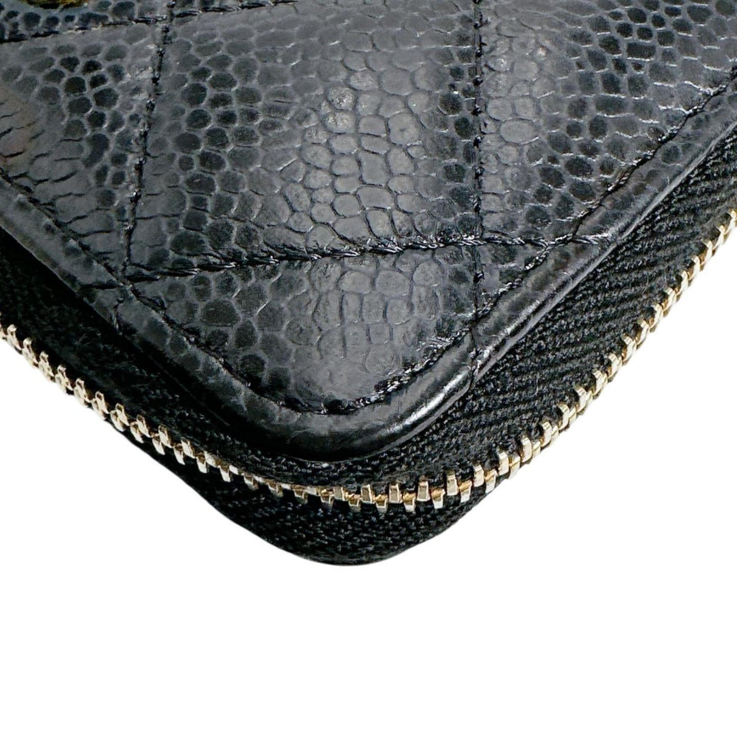 Chanel Wallet/Coin Case Matelasse Matte Caviar Leather Ap0216 Black