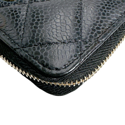 Chanel Wallet/Coin Case Matelasse Matte Caviar Leather Ap0216 Black