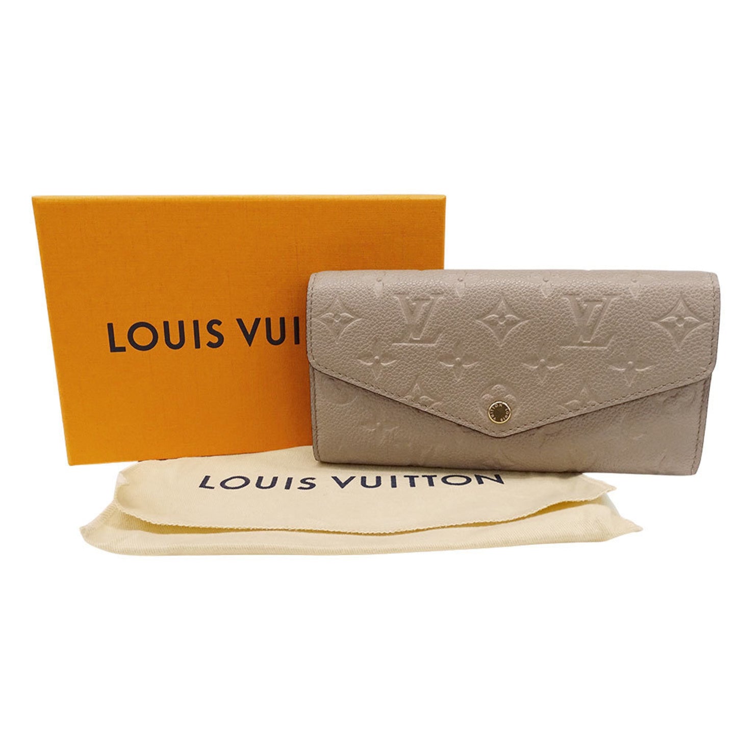 Louis Vuitton Women'S Monogram Empreinte Sarah Tourterelle Long Wallet