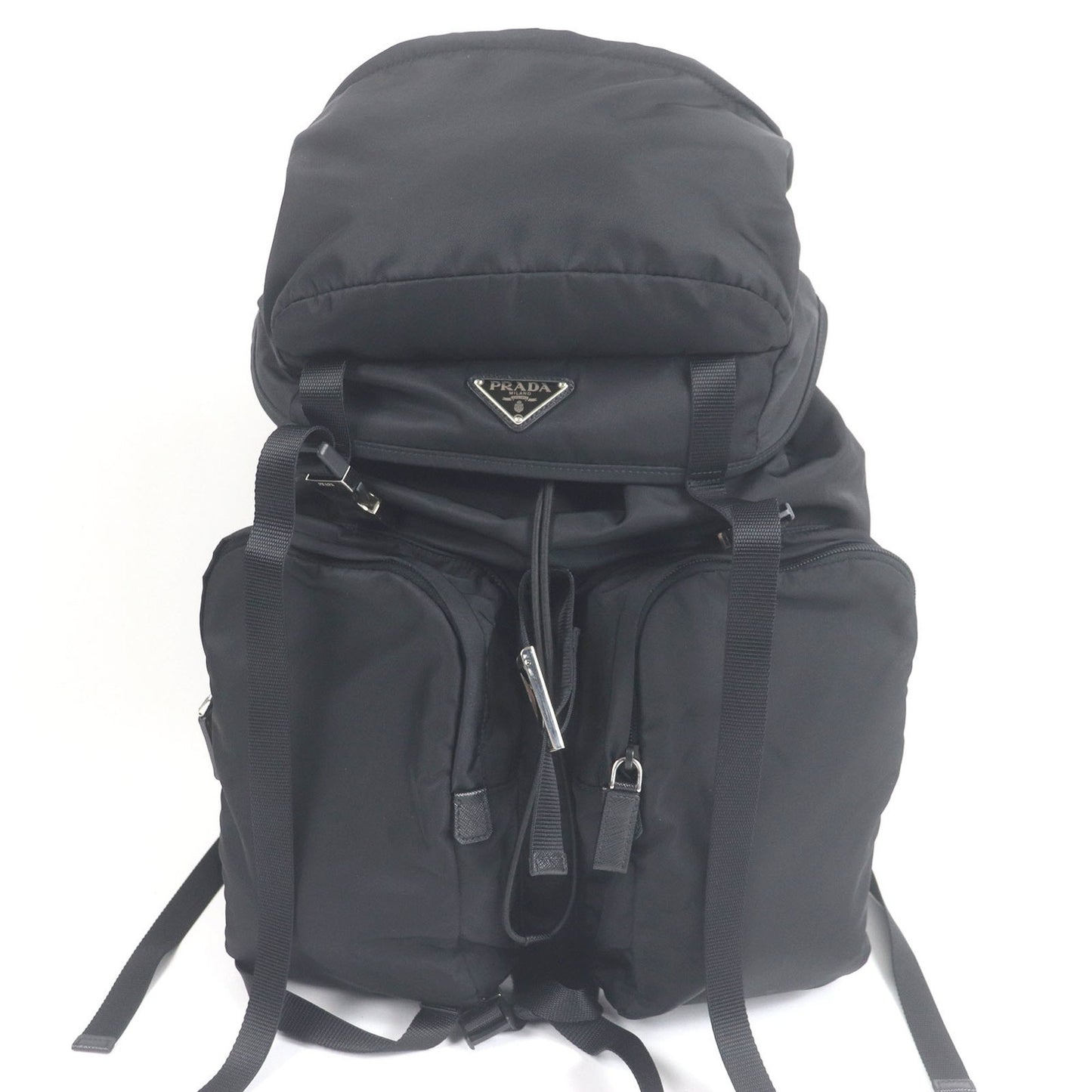 Prada 2Vz019 Saffiano Leather Re-Nylon Triangle Logo Backpack/Daypack