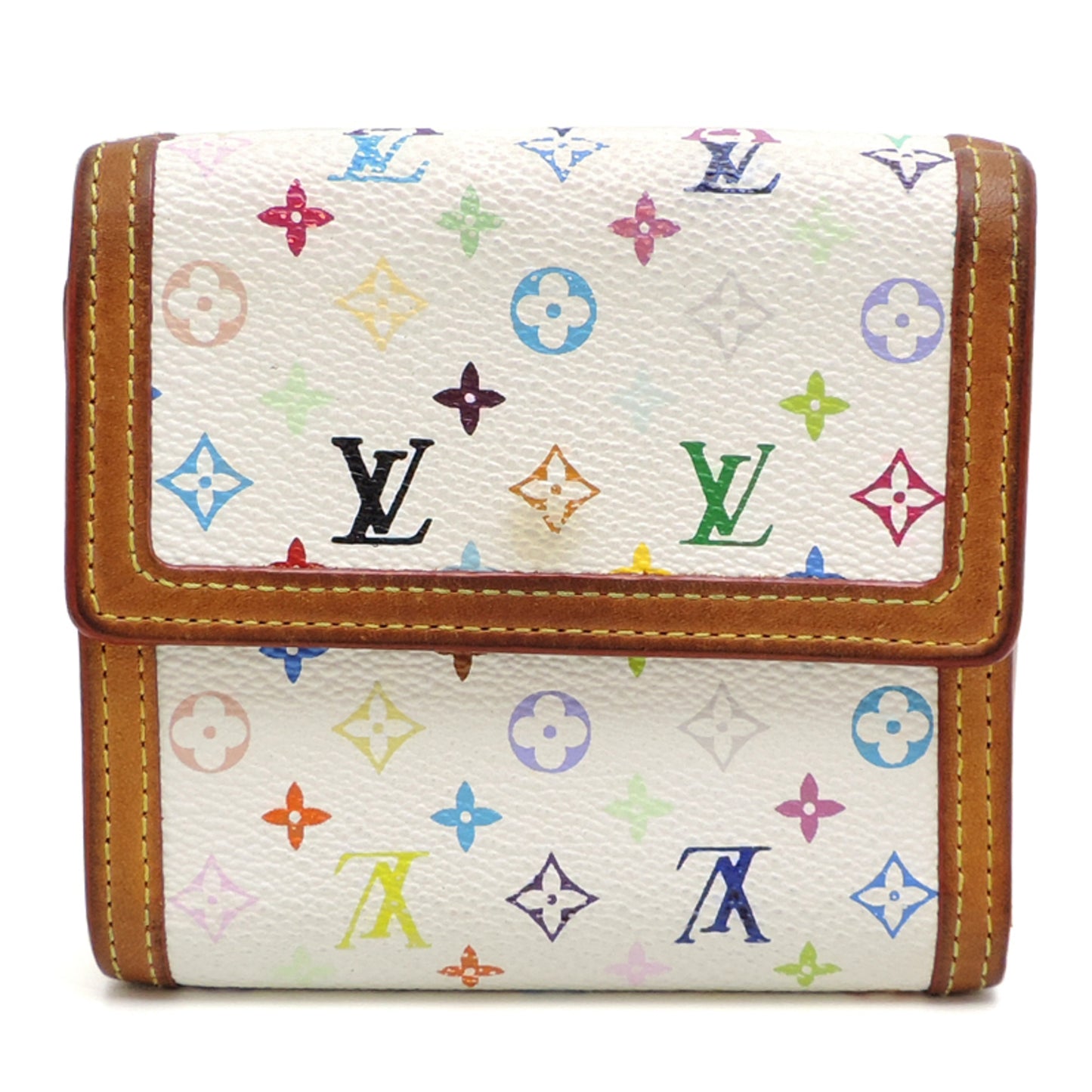 Louis Vuitton Porte-Monnaie Bi-Fold Wallet M92983 (Discontinued) Monogram Multicolore Blanc (White)