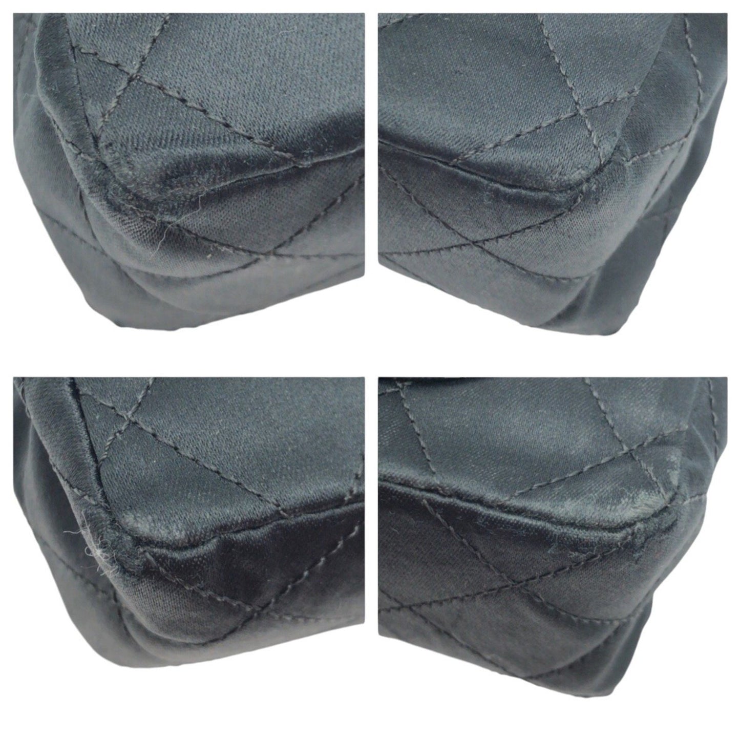 Vintage Chanel Mini Matelasse Coco Mark Turnlock Black Satin Crossbody Shoulder Bag