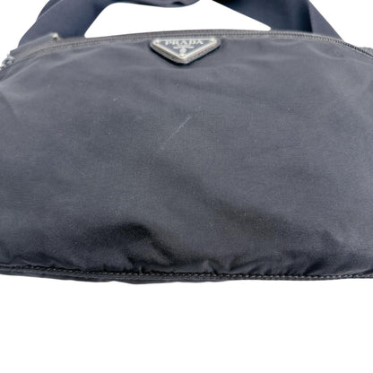 Prada Shoulder Bag Body Triangle Logo Nylon Black