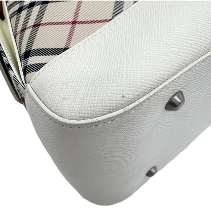 Burberry Nova Check Pattern White/Beige Canvas Bag