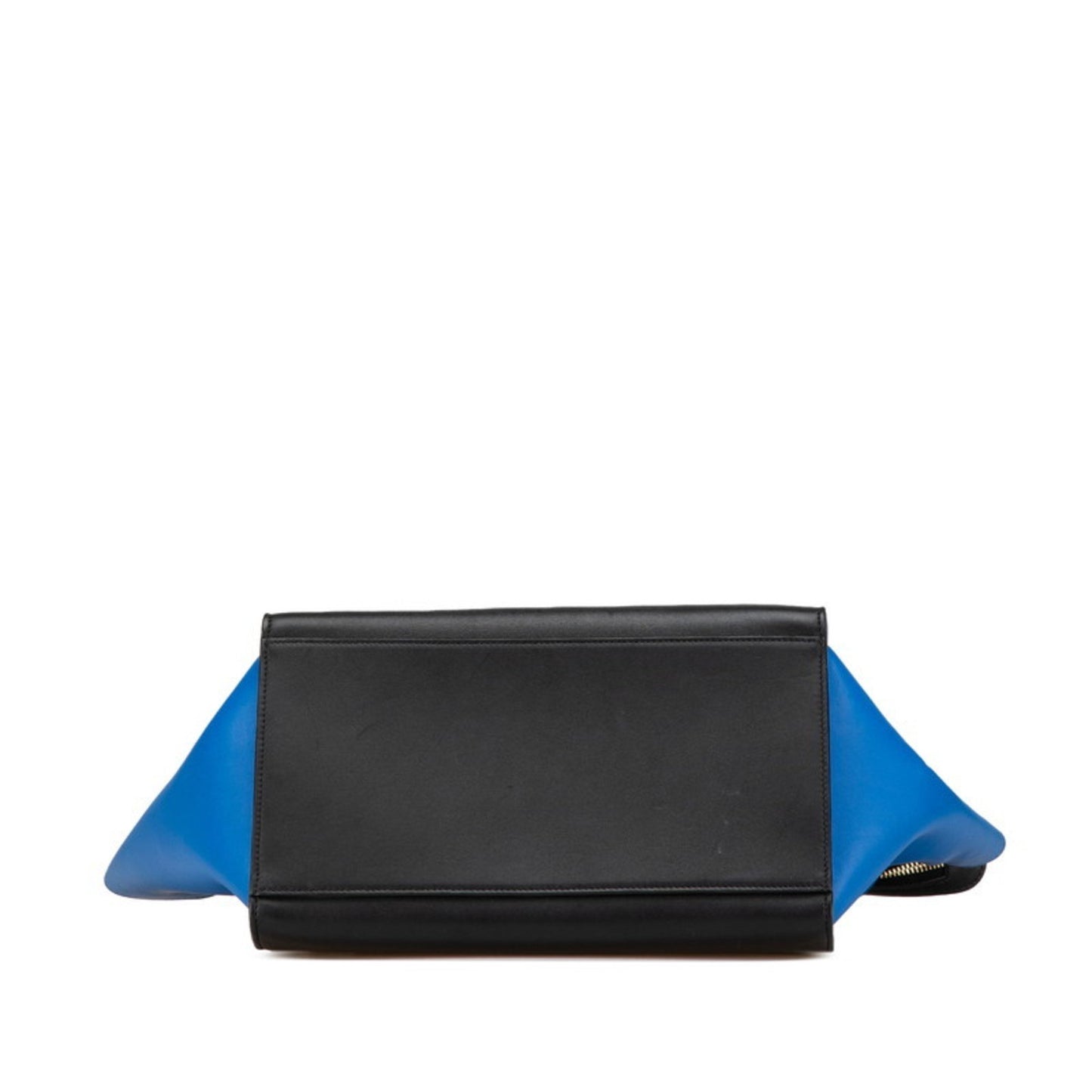 Celine Trapeze Tricolor Handbag Shoulder Bag 2Way Yellow Black Blue Leather