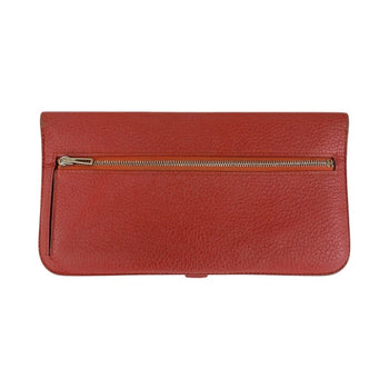 Hermes Dogon Long Wallet In Rouge Grenat Red With Silver Hardware