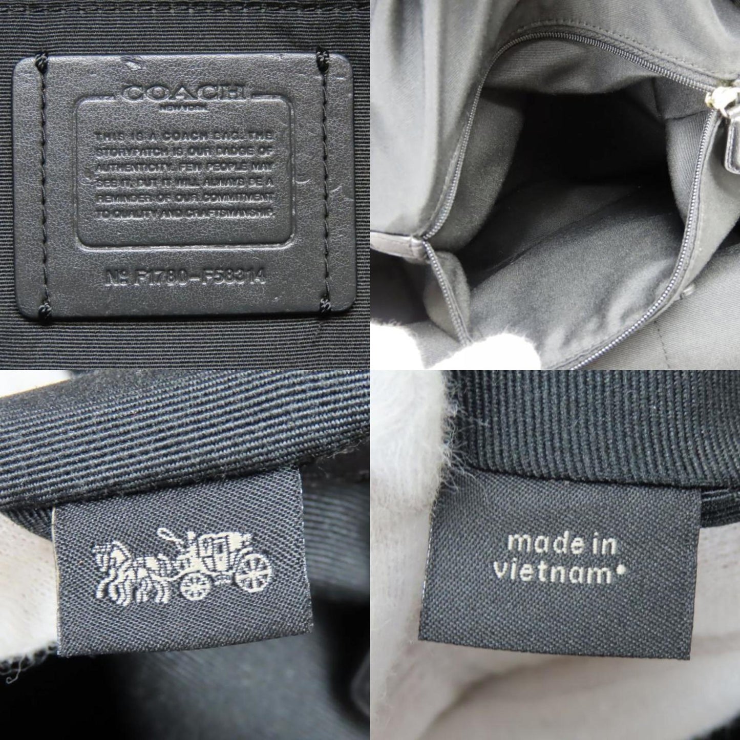 Coach Backpack/Daypack F58314 Signature Leather Dark Brown Black