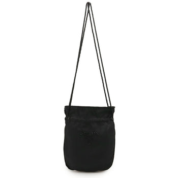 Prada Prada Beaded Shoulder Bag Nylon Nero Black
