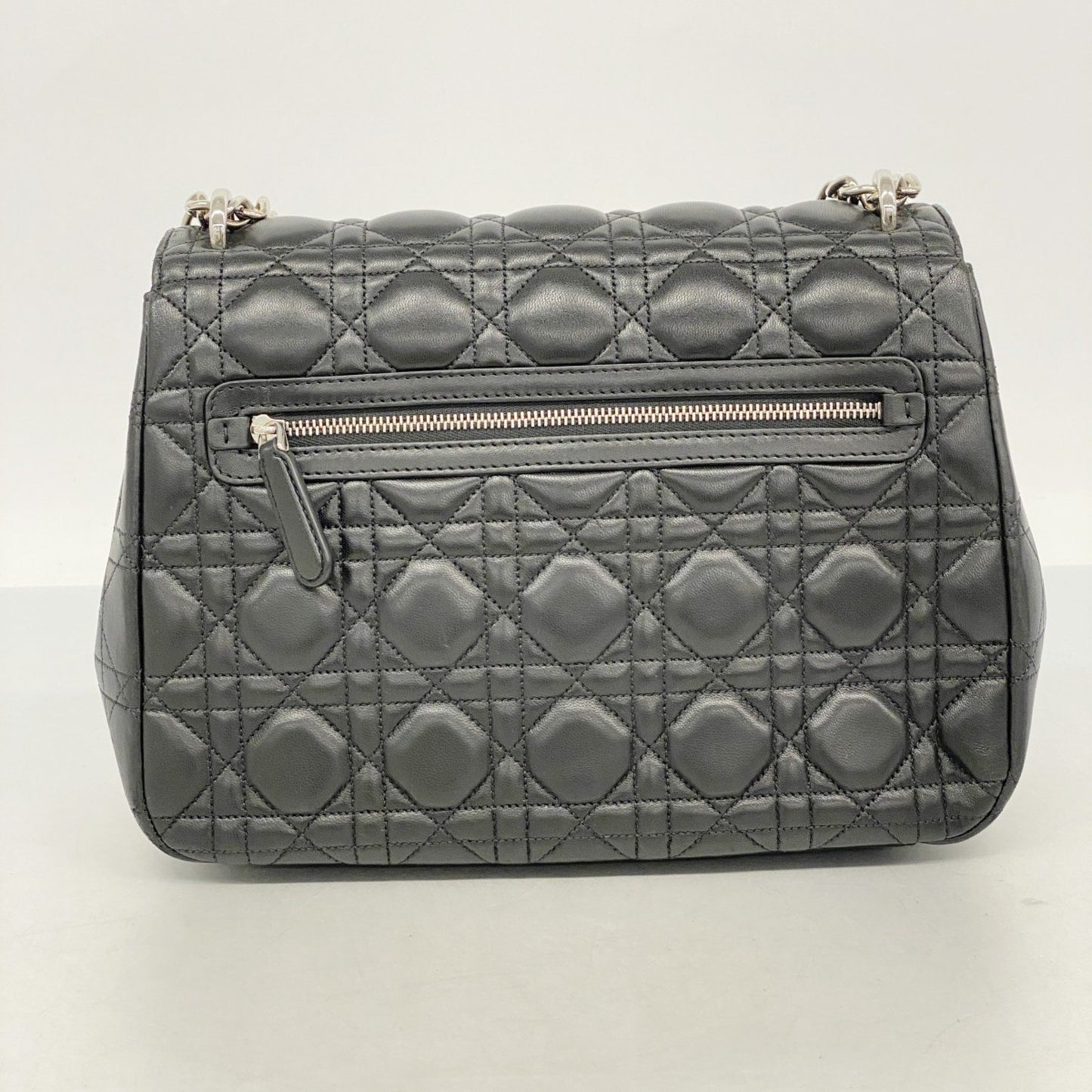 Christian Dior Cannage Miss Shoulder Bag In Black Leather